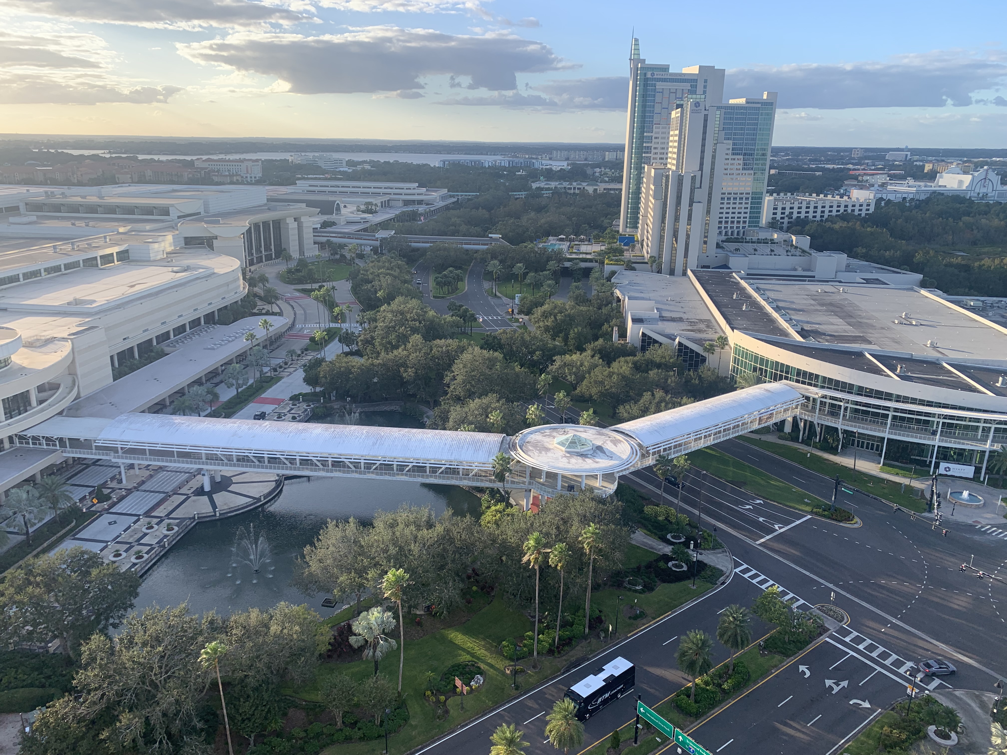 Looking down on the Orlando Convention Center